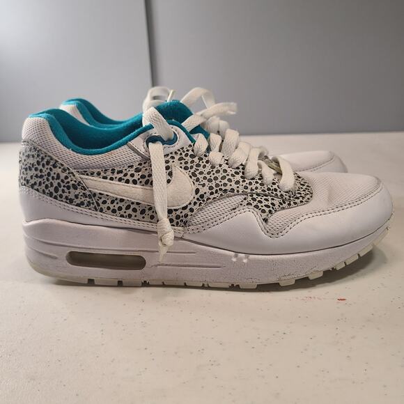 Nike Air Max 1 Safari Pack White Glass Aqua Blue Women's 6.5 319986-131 RARE - Picture 2 of 11